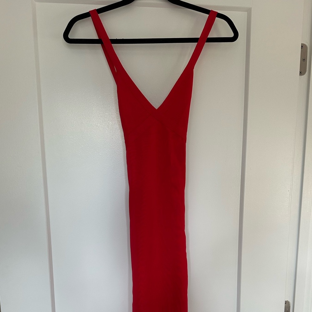 Red Midi Cocktail Dress
